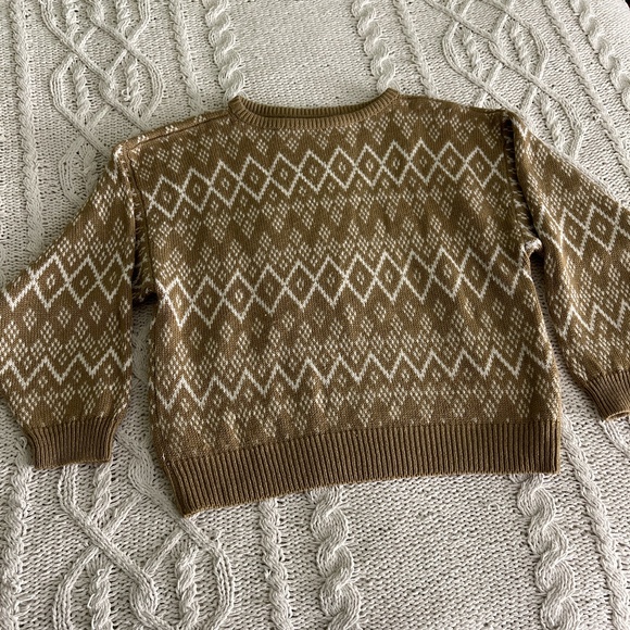 Vintage 90s Brown and Cream Sweater - Picture 2 of 6